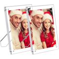 With Stand Magnetic Photo Frame Fashion Acrylic with Magnets Frameless Tabletop Picture Frame Clear Frameless Picture Frames for Home Office Desktop Display. 