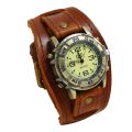 New Men Punk Retro Simple Fashion Pin Buckle Strap Leather Watch Retro Watch Wide Leather Bracelet Watch Gift Reloj Hombre. 