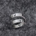 Fashion Sisters Family Stainless Steel Ring Irregular Double Opening Can Be Adjusted Titanium Steel Ring Jewelry Ring. 