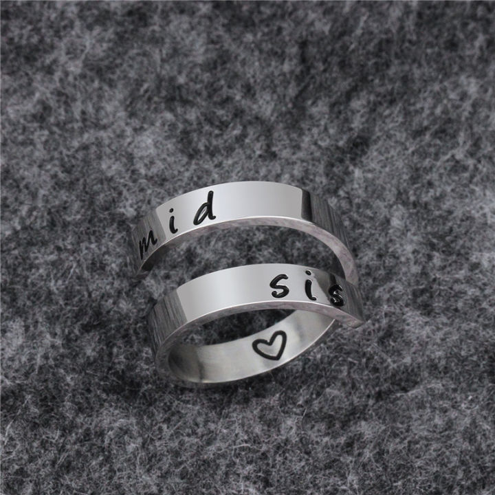 Fashion%20Sisters%20Family%20Stainless%20Steel%20Ring%20Irregular%20Double%20Opening%20Can%20Be%20Adjusted%20Titanium%20Steel%20Ring%20Jewelry%20Ring%20-%20Image%204