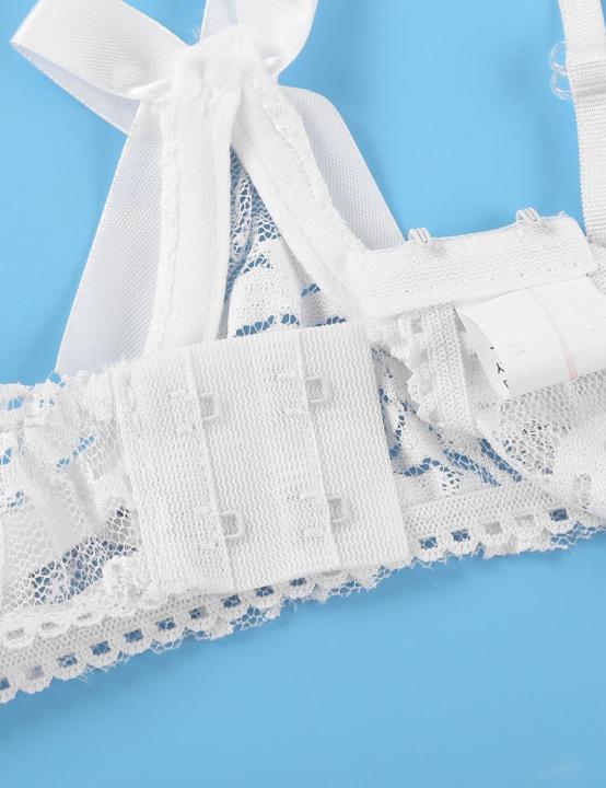 Women%20Open%20Cup%20Bra%20Top%20Cupless%20Exposed%20Underwired%20Bra%20wcheerfulith%20G-string%20See%20Through%20Sheer%20Lace%20Exotic%20Lingerie%20Set%20-%20Image%206