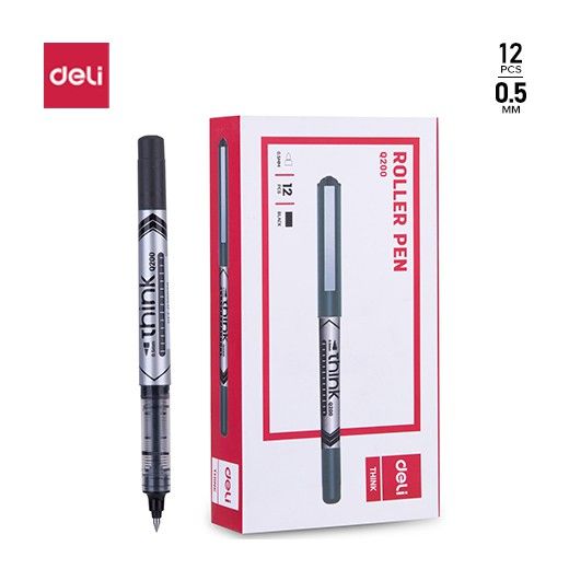 Deli%20EQ20020%20Think%20Roller%20Pen%20Black%20%7C%20Smooth%20Writing%20%7C%20Pack%20of%2012%20Pcs%20-%20Image%204