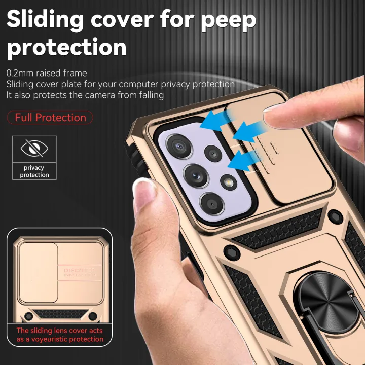 For%20Samsung%20Galaxy%20A33%205G%20Case%20with%20Slide%20Camera%20Cover,%20360%C2%B0%20Ring%20Holder%20Metal%20Kickstand,%20work%20for%20Phone%20Holder%20Car%20Mount,%20Drop%20Peep%20Protection%20-%20Image%204