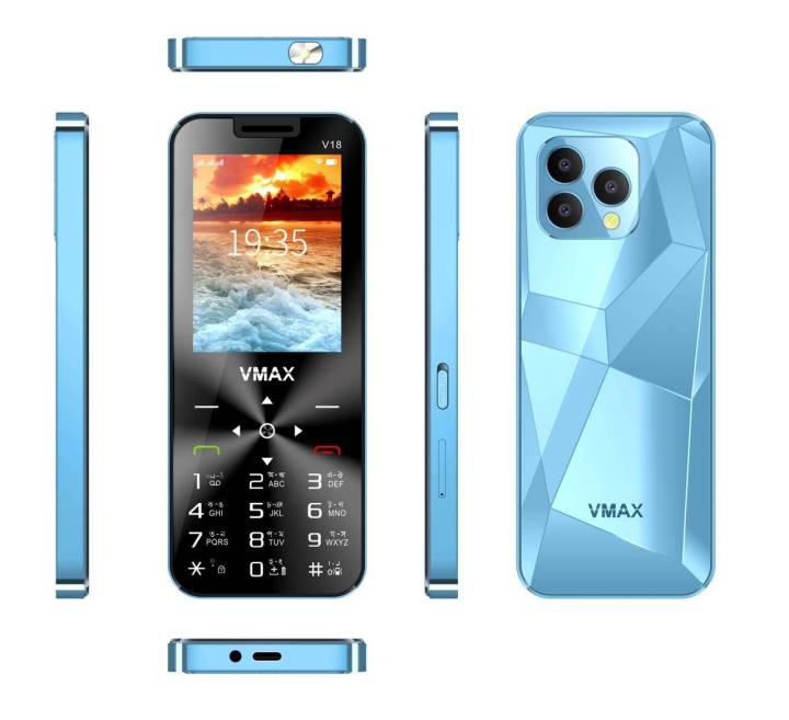 vmax V18 Ultra pro max Super look Feature Phone 2.8 iches display with one years warranty colour rose gold