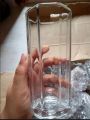 Everyday Use good quality strong crystal clear unique design Heavy 350 Ml Drinking Water  8 Angle glass set 6 piece. 