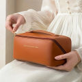 Large Capacity Waterproof Cosmetic Bag – Stylish PU Leather Travel Organizer.