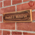 Wooden Door nameplate 12x4 inch mahagony wood with customized names. 