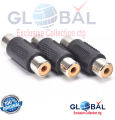 RCA Female to female join connector, (2 pcs) Audio Video RCA Female to Coupler Joiner Barrel Adapter. 