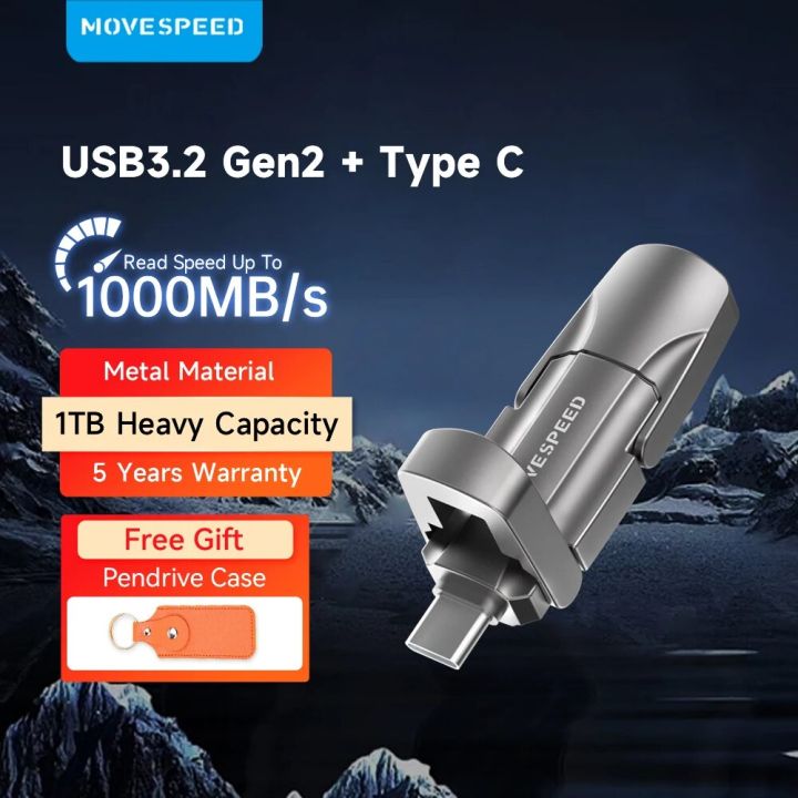 MOVESPEED 1000MB/s Pendrive USB 3.2 Gen 2 Type C Flash Drive 2TB 1TB 512GB 256GB 128GB Pen Drive for Smartphone Tablet PC Laptop