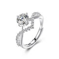 Crowning Love, Couple Rings, Four Prongs, 1 Carat Zircon Diamond Rings, Pair of Wedding Rings for Men and Women, Crown Open Pair Rings. 