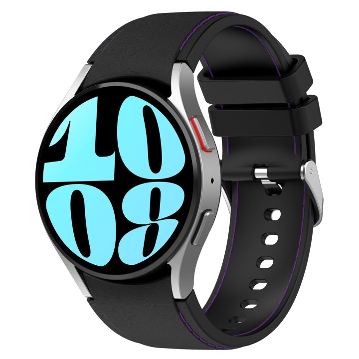 Leather Silicone Watch Band For Samsung Galaxy Watch 6 / 6 Classic