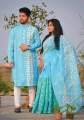 Dhupian Sari And Dhupian Punjabi For Combo Couples Clothing - Sari. 