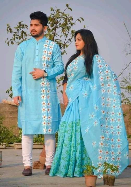 Dhupian%20Sari%20And%20Dhupian%20Punjabi%20For%20Combo%20Couples%20Clothing%20-%20Sari%20-%20Image%202