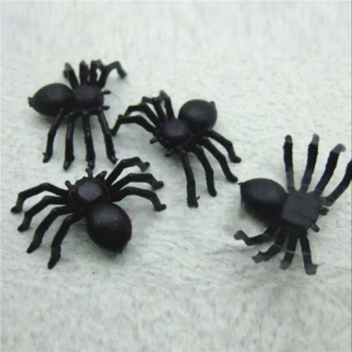 150X%20Plastic%20Black%20Spider%20Trick%20Toy%20Halloween%20Haunted%20House%20Prop%20Decor%20-%20Image%203