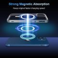 For Apple iPhone 12 MagSafe Compatible Shockproof Transparent Slim Fit Wireless Charging supported Frosted Border Phone Back Case Mobile Cover.