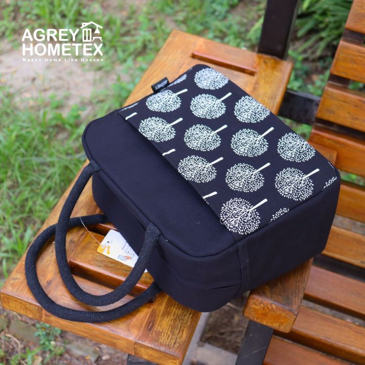 Lunch%20Carry%20Bag,%20Cotton%20Fabric,%20Black,%20(10.5%E2%80%B3x8.5%E2%80%B3x5%E2%80%B3)%20-%20Image%206