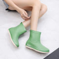 Japanese Rain Boots Women's Fashion Wear-Resistant Rain Boots Short Tube Mid-Calf Waterproof Non-Slip Kitchen Work Rubber Shoes Shoe Cover. 