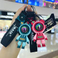 Wholesale genuine lightning bear doll schoolbag car pvc keychain cartoon cute woman exquisite keychain pendant.
