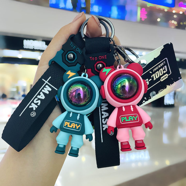 Wholesale genuine lightning bear doll schoolbag car pvc keychain cartoon cute woman exquisite keychain pendant