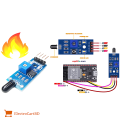 SINGLE LED FLAME Sensor For Fire Detection Module IR Infrared 4 Wire Cables Flame Detection Sensor Circuit IR Flame Sensor Detector Smart Sense For Arduino Electronics Circuitry & Parts.