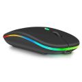 wireless bluetooth M2 dual mode rechargeble backlit lighting ultra slim design compac size portable rgb mouse.