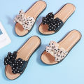 Slippers women, new summer bow tie indoor outdoor wear, use, cool slippers, and cute one word slippers for home use.