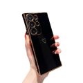 Applicable to Japan and South Korea S23U Hollow out Heart Mobile Phone Shell Samsung S23FE/A24 Electroplating Straight Edge Google 7A Protective Sleeve .. 