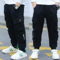 Children Boys Cotton Fashion Pocket Pants Spring Autumn Kids Handsome Trousers Teenage Outdoor Casual Sport Pant 3-12 Years Old. 