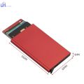 Popup card holder wallet Rfid Credit Card Holder Metal Thin Slim Smart Wallet Men Women Wallets Pop Up Minimalist Small Black Purse Mini Wallets for Men. 