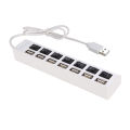 HXSJ Hot USB Hub 7 Port USB 2.0 Independent Switch Indicator High Speed Ultra Slim Splitter Hub with USB Cable. 