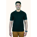 Ebony Black Solid Polo Shirt.