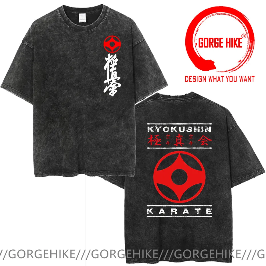 Camiseta Kyokushin Karate - Algodón 200 G/m², Color Azul Real, Tallas S A XXL, Diseño Japonés