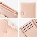 Small Card And Coin Wallet For Girls Printed Wallet For Girls With ID Card Window Cute Three-fold Wallet For Girls Flower Printed Wallet For Girls Women's Cash Bag With Card Coin Compartments. 