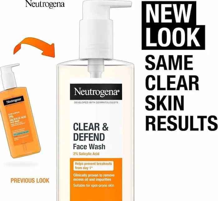 NEUTROGENA%20Clear%20&%20Defend%202%25%20Salicylic%20Acid%20Face%20Wash%20200ml%20-%20Oil%20Free%20Face%20Wash%20-%20Image%202