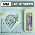 7Pcs/lot Ruler Set Kawaii Geometric Drawing Eraser Kit Back To School Math Compass Set Office School Supplies.