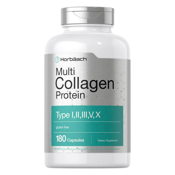 Multi Collagen Protein 2000 mg 180 Capsules Type I, II, III, V, X  Keto & Paleo Friendly by Horbäach