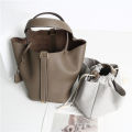 TOGO first layer cowhide h's vegetable basket 2024 new fashion soft cowhide bucket bag handbag.