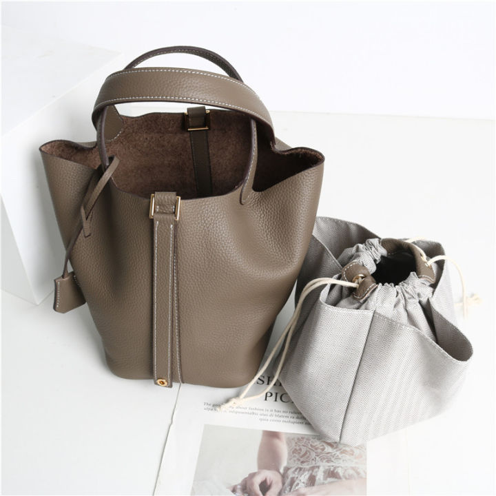 TOGO%20first%20layer%20cowhide%20h's%20vegetable%20basket%202024%20new%20fashion%20soft%20cowhide%20bucket%20bag%20handbag%20-%20Image%206