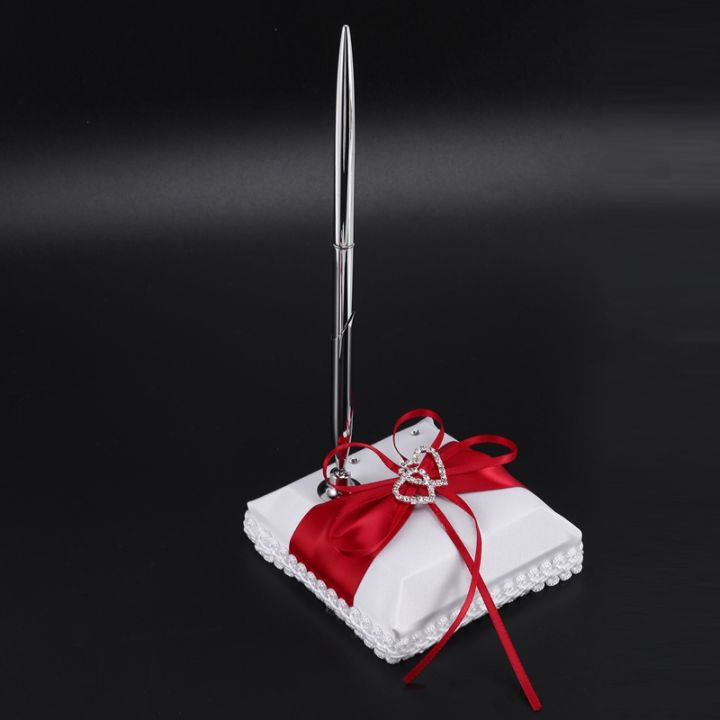 Wedding%20Guest%20Book%20With%20Pen%20Holder%20Sets%20Satin%20Bows%20Signature%20Book%20With%20Diamonds%20Shape%20For%20Party%20Decorations%20-%20Image%208
