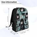 Personalized Demon Slayer Muichiro Tokito Collage Backpacks Men Women Basic Bookbag for School College Kimetsu No Yaiba Bags.