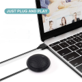 LKPCIGCXM 2X Conference USB Microphone,Omnidirectional Condenser PC Microphone with Mute Button LED Indicator,Plug & Play,for Game. 