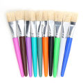 Children's graffiti pig bristle oil paintbrush set of 10 pieces set of color round flat head peak head plastic rod brush.