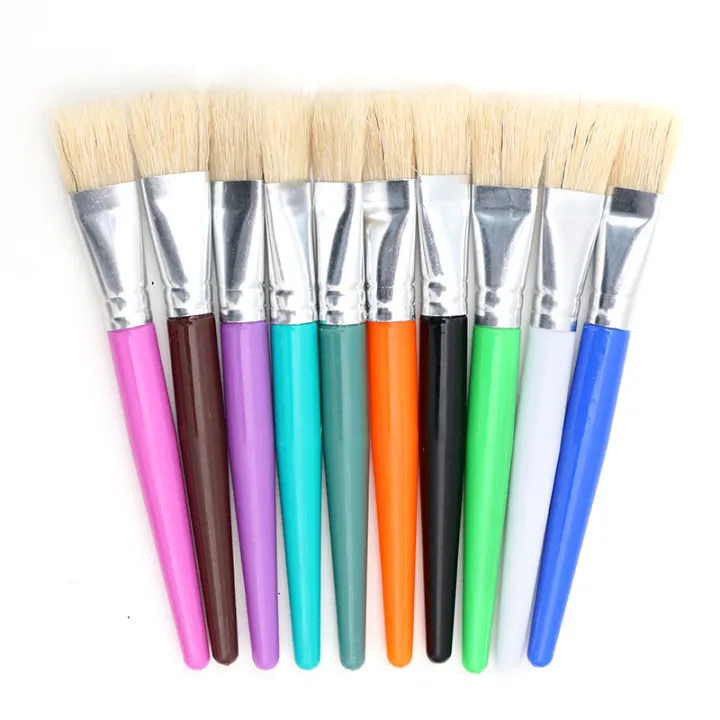 Children's%20graffiti%20pig%20bristle%20oil%20paintbrush%20set%20of%2010%20pieces%20set%20of%20color%20round%20flat%20head%20peak%20head%20plastic%20rod%20brush%20-%20Image%203