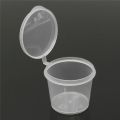 30Pcs 25ml Disposable Plastic Takeaway Sauce Cup Containers Food Box With Hinged Lids Small Transparent Plastic Palette Reusable.