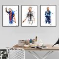 Watercolor football player, world-renowned idol wall art poster, home decoration, canvas painting, mural collection, pictures, p. 