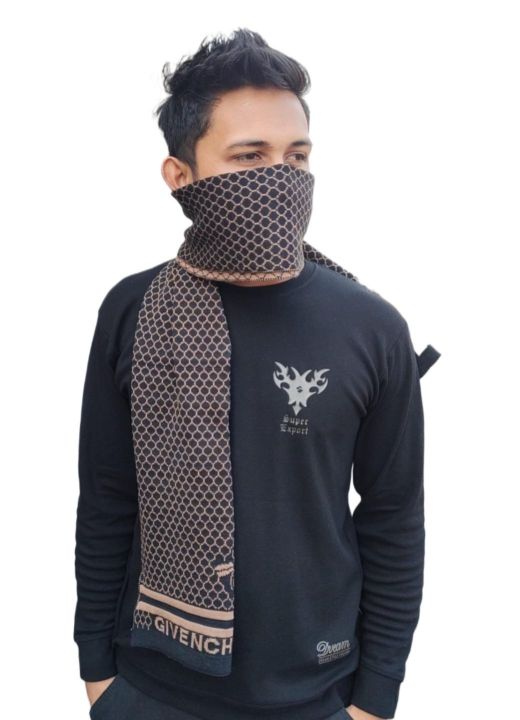 Black And Grey Winter Woolen Scarf, Soft Muffler Stylish Fashion Scarf For Men And Women