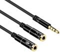 3.5mm Jack Headphone+Mic Audio Splitter Gold-Plated Aux Extension Adapter Cable Cord for Computer PC Microphone.