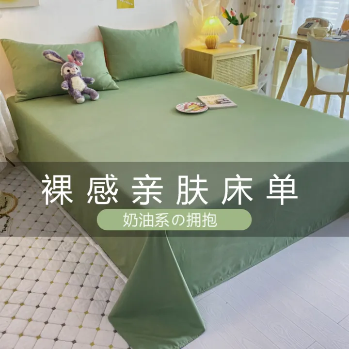 A524%20Bed%20Sheet%20Single%20Piece%20Non-Cotton%20Summer%20Student%20Dormitory%20Single%201.5m%20Washed%20Cotton%20Thickened%20Quilt%20Sheet%20Kang%20Sheet%20-%20Image%202