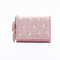 (New) flowers pattern women short wallet PU leather multi-card slot card holder coin purses girl student wallet female small purses. 