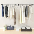 Bedroom Garment Home Rail Detachable Multipurpose Wall Mounted Industrial Pipe Clothes Rack Space Saving Hanging Shelf. 